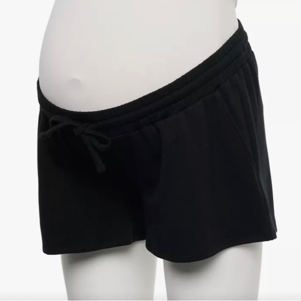 A:glow Maternity Under Belly Lounge Shorts Black Size Small